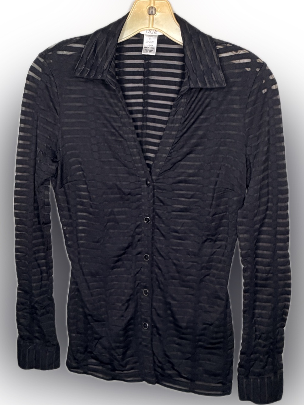 Cache Black Sheer Blouse